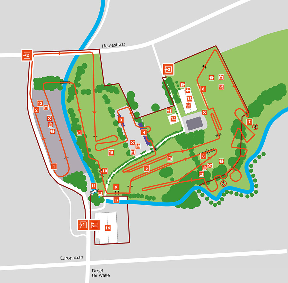 Parcourskaart Cyclocross Gullegem